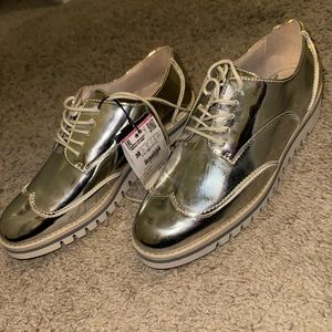 Zara Silver Oxford Shoes